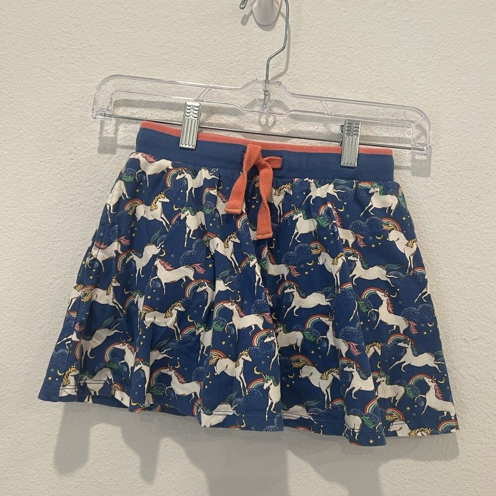 Mini Boden Girls Skort Skirt Pull On Size 7-8Y Unicorns Rainbow